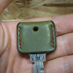 オリーブのキーカバー　エンジステッチ 3枚目の画像