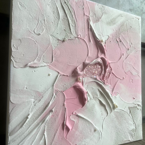 現代アート　30×30㎝　花　テクスチャーアート　モダン　アートパネル 現代アート 30×30㎝ テクスチャーアート モダン 絵画 抽象画