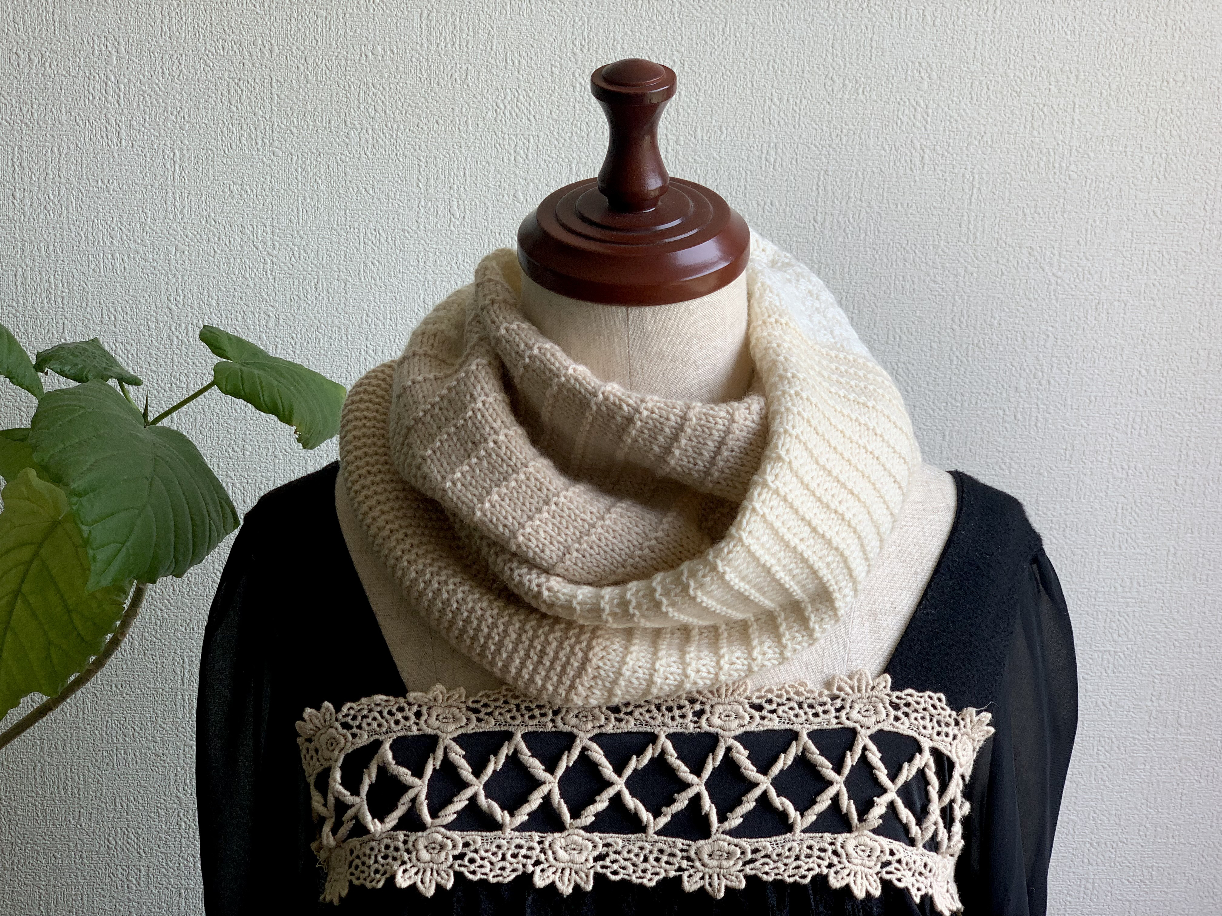 【受注制作】色々なお洋服に合う、極上のやわらかメリノのスヌード_カフェオーレ【日本製メリノウール100％】