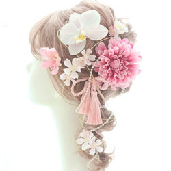 ピンク黒ヘッドドレス 花飾り付き ヘッドドレス ピンク - ヘアアクセサリーの人気通販 | minne