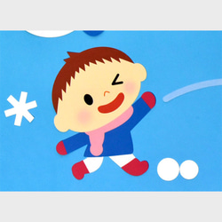 ★壁面飾り 標準サイズ（横80cm※サイズ変更可能）「楽しい雪合戦！」12月 １月 ２月　 保育園 幼稚園★ 4枚目の画像