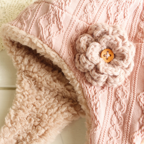 耳あて付帽子♪大人/アランアッシュピンク×モスピンクファー（新色