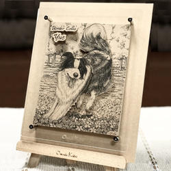 オーダーメイド【木アート画】ペットM（額含む）～手描き＆立体＆木製アートのペット画（似顔絵）贈り物、お祝い、記念に♪ 18枚目の画像