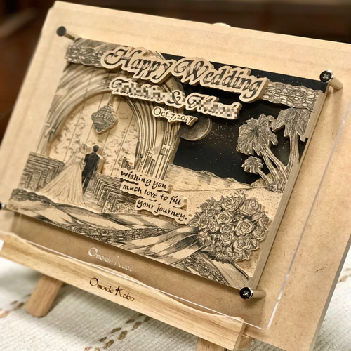名前の絵　絵のオーダーメイド(^^) オーダーメイド【木アート画】ペットミニサイズ（1頭のみ