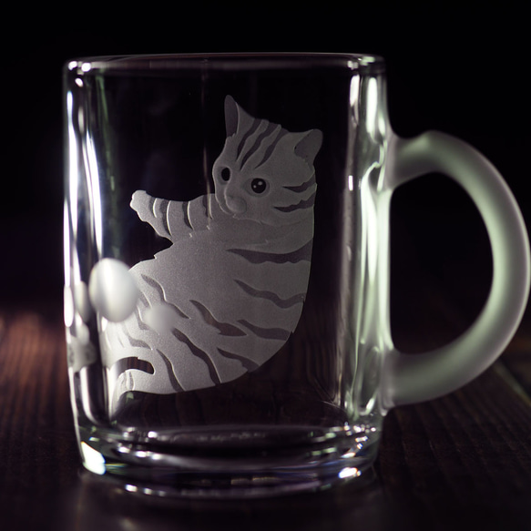 猫ロックグラス・マグカップ「どて～」 4枚目の画像