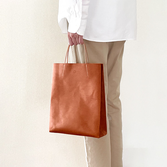 大人の革袋M・A4が入る・コニャック[受注製作品]