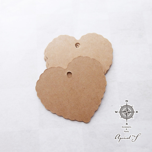 20枚セット】ギザギザ ハートの アクセサリー用 台紙 / タグ（クラフト