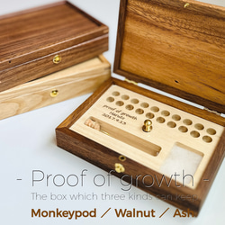 お子様 成長の軌跡3点BOX 乳歯・へその緒・髪の毛　Walnut／Ash／Monkeypod 1枚目の画像