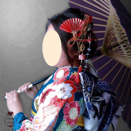 送料無料】和装 結婚式 成人式 振袖 髪飾り 赤 和モダン 大正ロマン