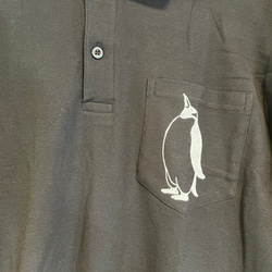 ペンギン長袖ポロシャツ　男女兼用サイズ  綿100％素材 3枚目の画像