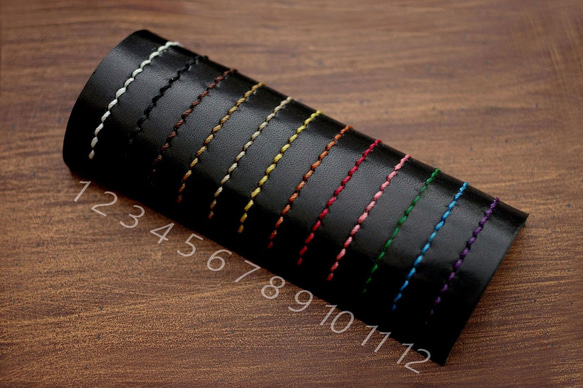 コロンとかわいい本革フラップハーフ財布（受注制作）手縫いヌメ革 9枚目の画像