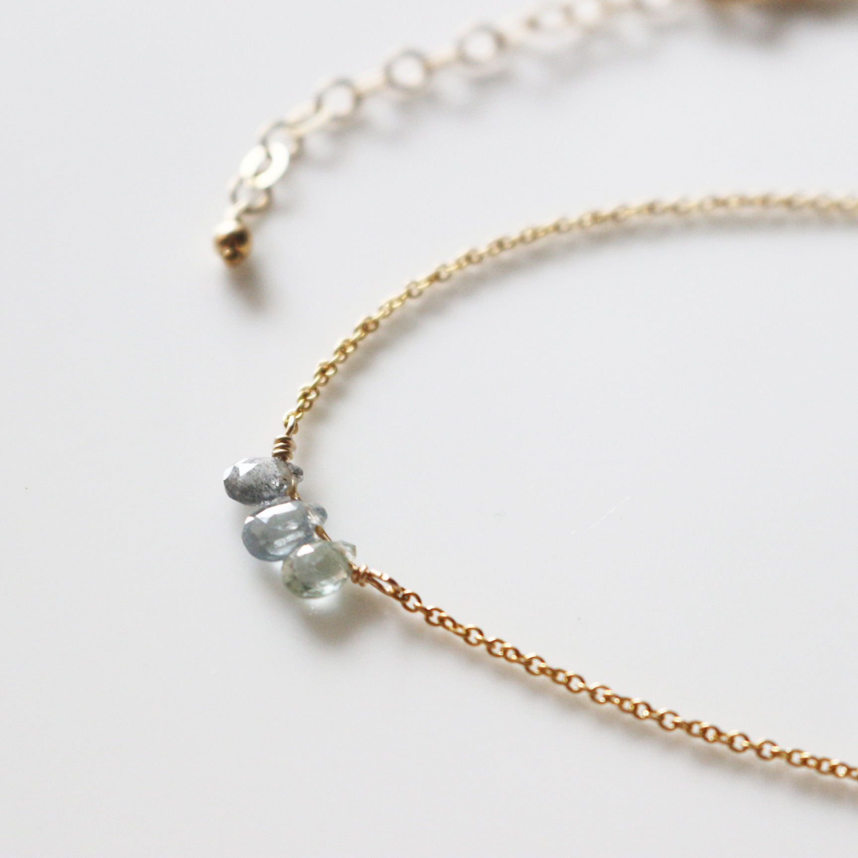 K14gfサファイア（ブルーグレー）ネックレス