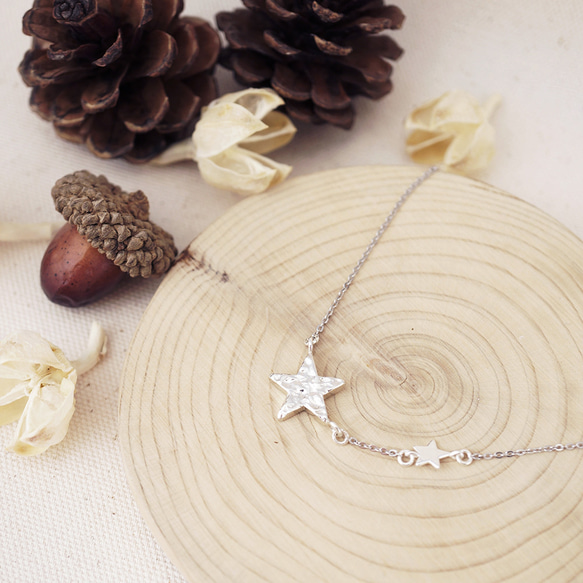 【 Cami Handicraft 】聖誕祝福流星短鏈 - 純銀款 第1張的照片
