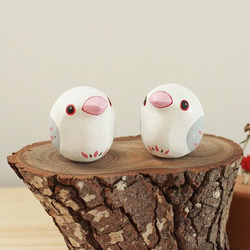 白文鳥木頭擺飾-療癒系商品(單隻販售) 第5張的照片