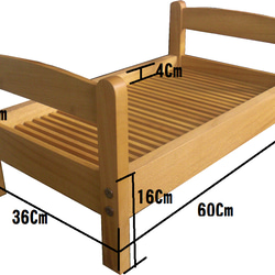 猫用ベッド　木製ペットベッド　天然木　ペットベッド　手作りベッド　スノコベッド　猫用寝台 2枚目の画像