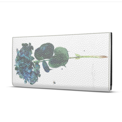 紫陽花ハンドメイド2024【受注生産】本革長財布　幸せを呼ぶ青い蜂とターコイズウォータードロップ 11枚目の画像