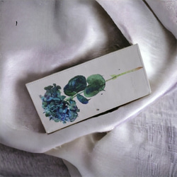 繡球花手作2024【訂做】真皮長錢包帶來幸福的藍色蜜蜂和綠松石水滴 第5張的照片