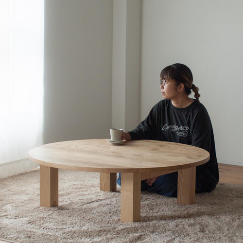 ちゃぶ台 ちゃぶ台（丸・折りたたみ）｜キッズテーブルに最適・天然木60cm