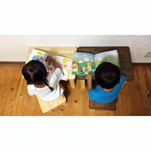 キッズデスク 木製 『はじめてのminiデスク＋miniスツールset