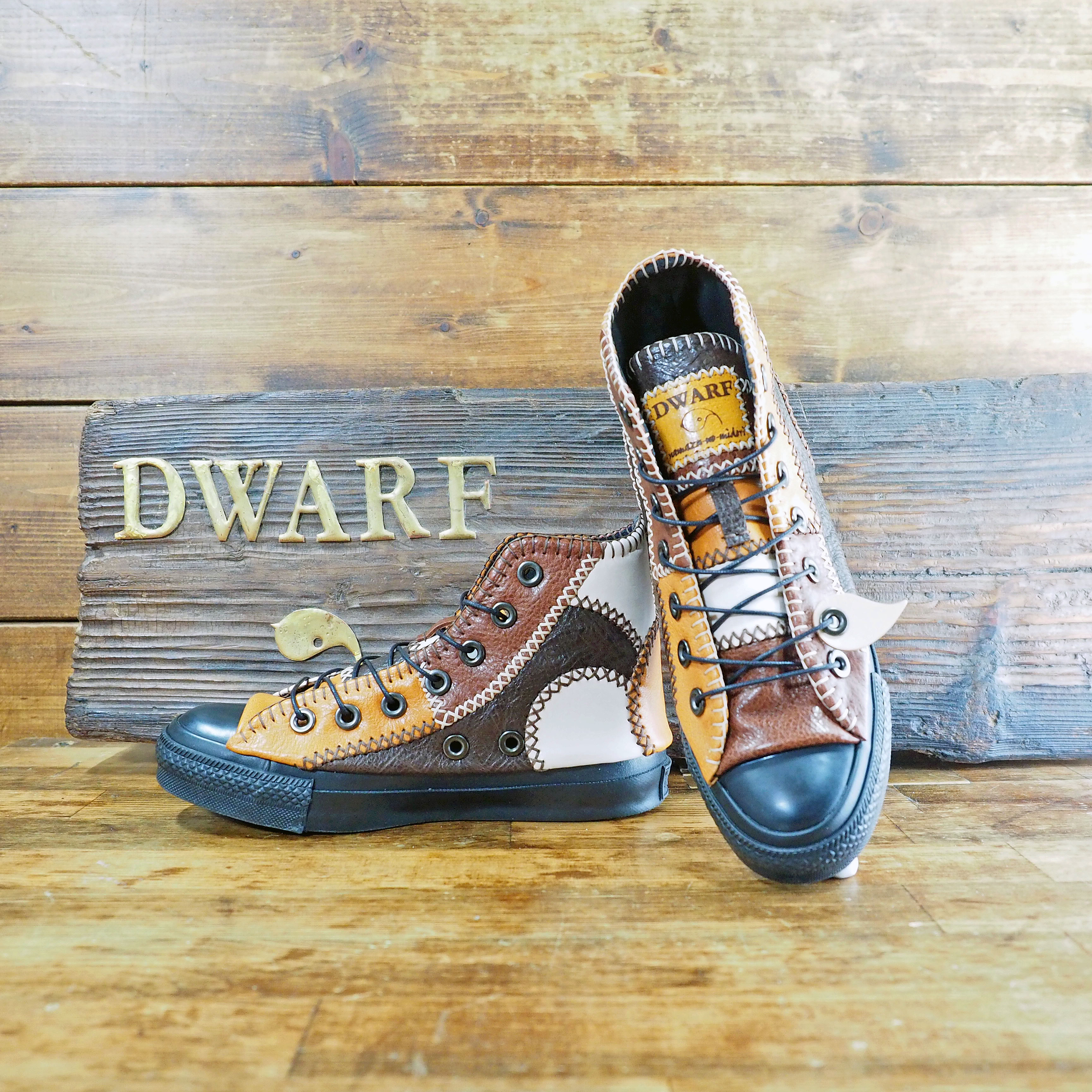 【受注制作】牛革ﾊﾟｯﾁﾜｰｸ靴 HI 16ピース