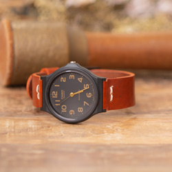 c CASIO MQ24 獨家比利時 Lugateau 皮革皮帶橙色手錶 第1張的照片