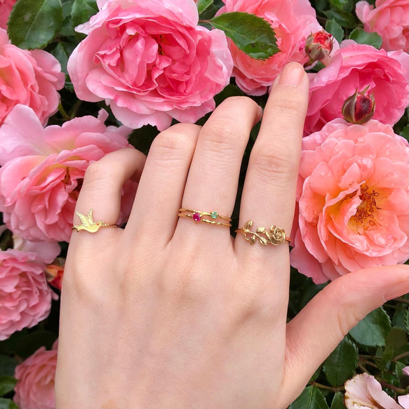 ローズリング/18金コーティング/華やかで上品なバラの指輪/ギフト・記念日に 13枚目の画像