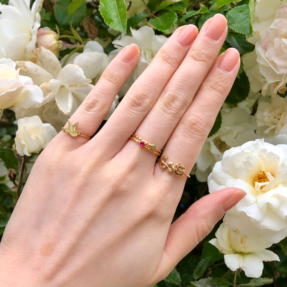 ローズリング/18金コーティング/華やかで上品なバラの指輪/ギフト・記念日に 18枚目の画像