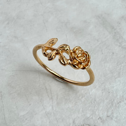 ローズリング/18金コーティング/華やかで上品なバラの指輪/ギフト・記念日に 4枚目の画像