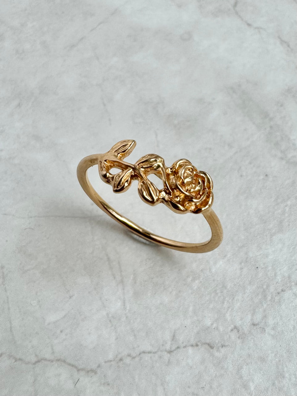 ローズリング/18金コーティング/華やかで上品なバラの指輪/ギフト・記念日に 4枚目の画像