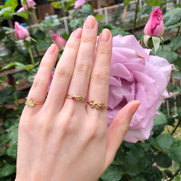 ローズリング/18金コーティング/華やかで上品なバラの指輪/ギフト・記念日に 17枚目の画像