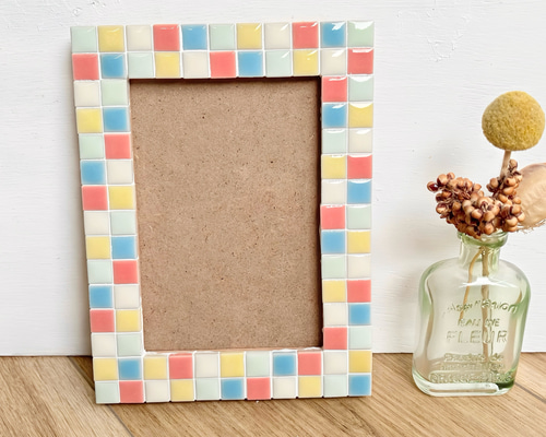 多色使い パステル画 木製フレーム 多色使い パステル画 木製フレーム