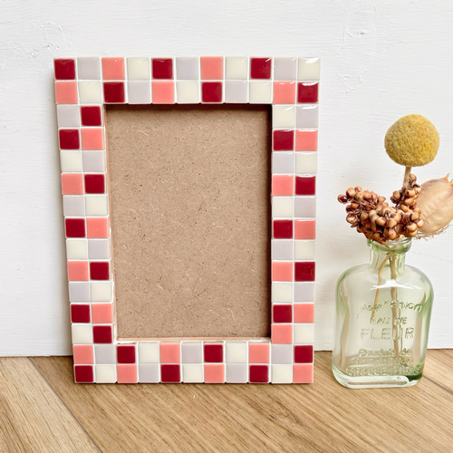 L版または2L版フォトフレーム ピンク＆パープル 木製壁掛け対応写真