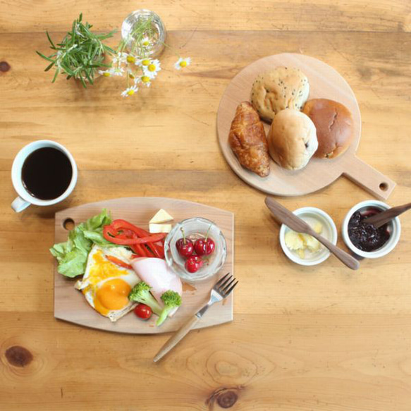 [免運費] 切菜板 S 號木製菜板咖啡館風格斯堪的納維亞時尚廚房一盤披薩 第1張的照片