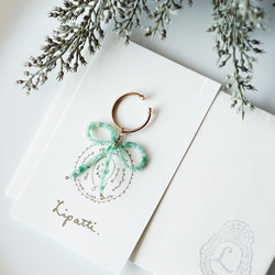 14KGF 祖母綠絲帶耳環 ~ 祖母綠絲帶 第3張的照片