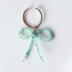 14KGF 祖母綠絲帶耳環 ~ 祖母綠絲帶 第4張的照片