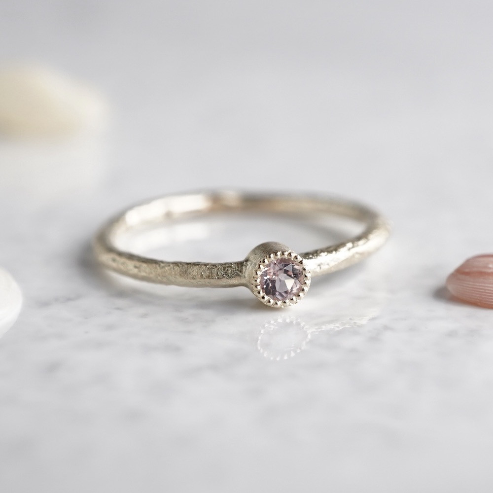 Morganite birthstone ring [R050K18/K10MN]