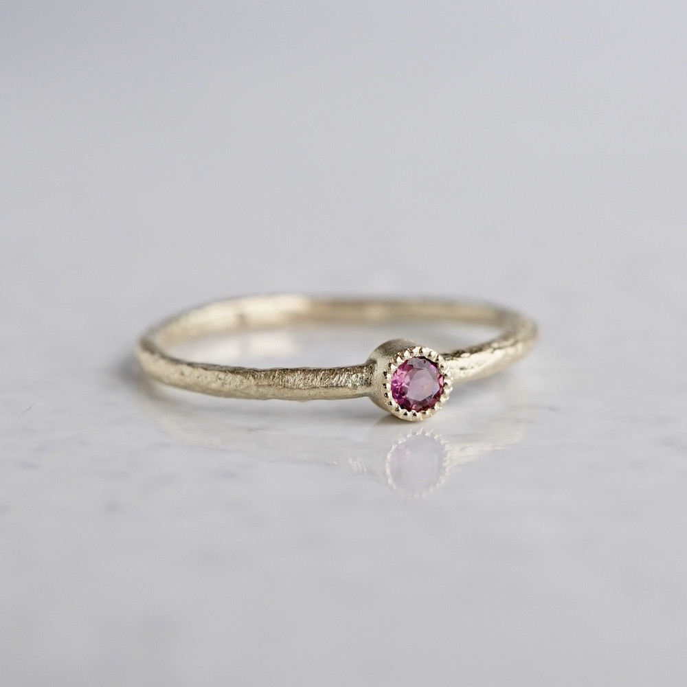 Pink tourmaline birthstone ring [R050K18/K10PT]