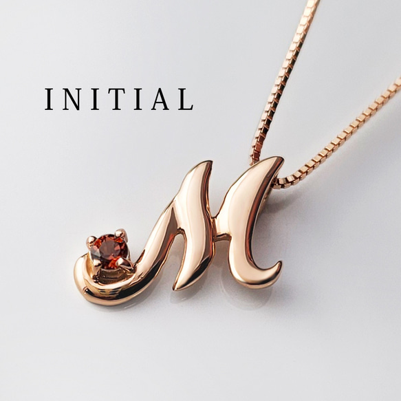 ☆美品☆アガットファーストK10イニシャルネックレス『M』 ☆美品☆アガットファーストK10イニシャルネックレス『M