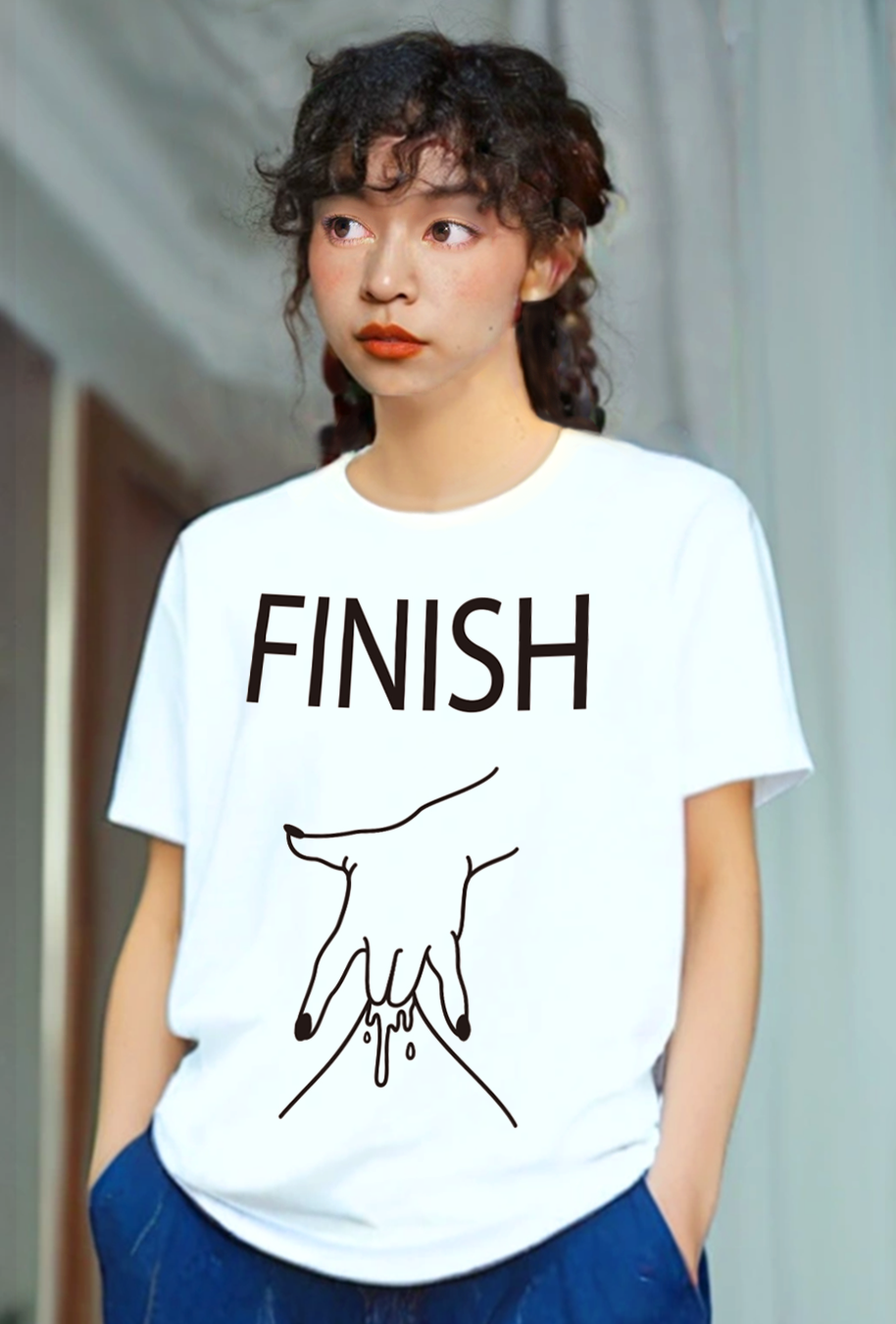 左利きのあの娘　（ ホワイト Tシャツ ）【 シルクスクリーン 】