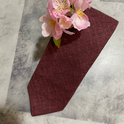 日本の伝統色綿ネクタイ　葡萄色 5枚目の画像