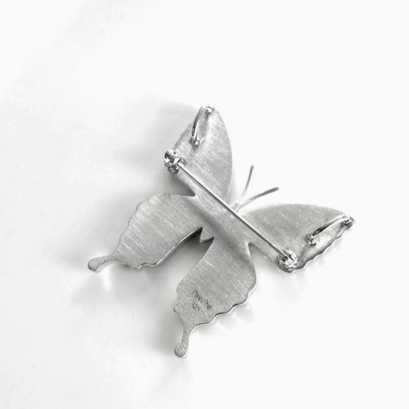 本物の蝶の羽　蝶ブローチ兼ペンダント　カキカモルフォ　[ps025-cac] 3枚目の画像