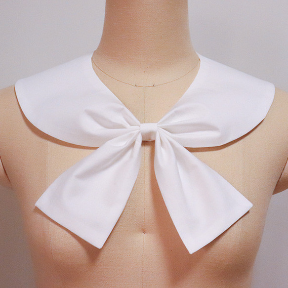 ハンドメイド　リボン　つけ襟 つけ襟】特別な日に着けたい！大きなリボンの付け襟【白】 その他