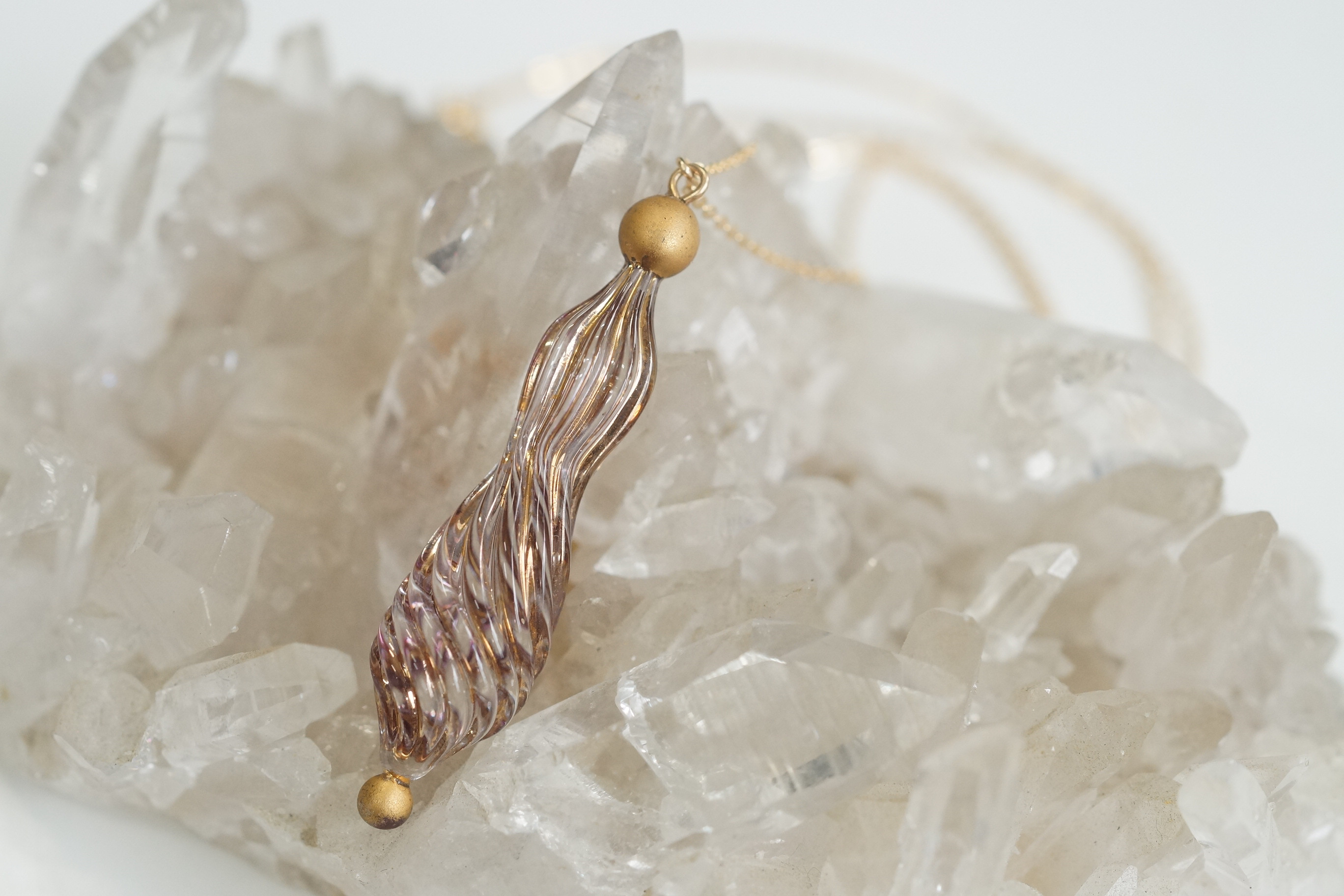 ガラスピアス 玉響　アンティークネックレス