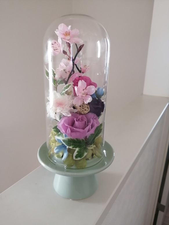 御供え花 造花 仏花 紫クレマチス 7月No.2 御供え花 造花 仏花 紫