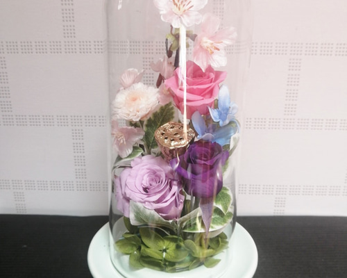 お供えの花桜 仏花仏壇 28cm 桜ケース付 ﾌﾟﾘｻﾞｰﾌﾞﾄﾞフラワー菊