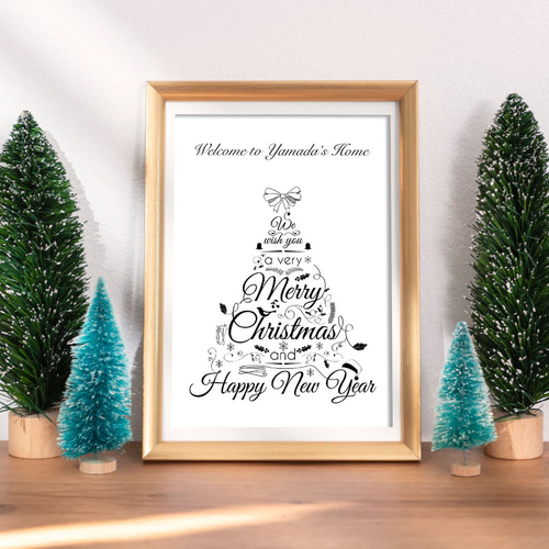 50枚突破!! モノトーン クリスマスポスター【エレガント】 Xmas