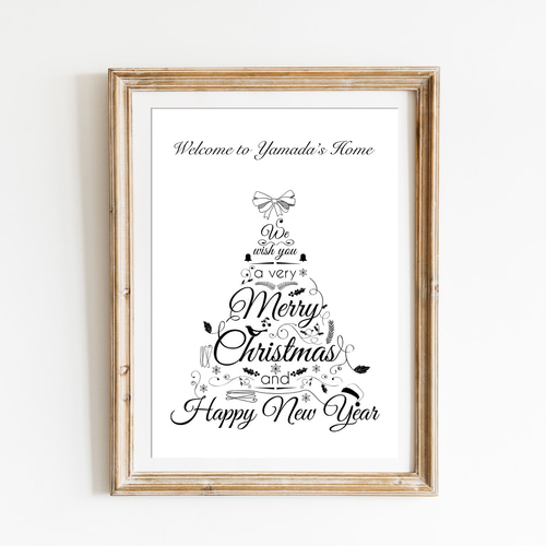 50枚突破!! モノトーン クリスマスポスター【エレガント】 Xmas