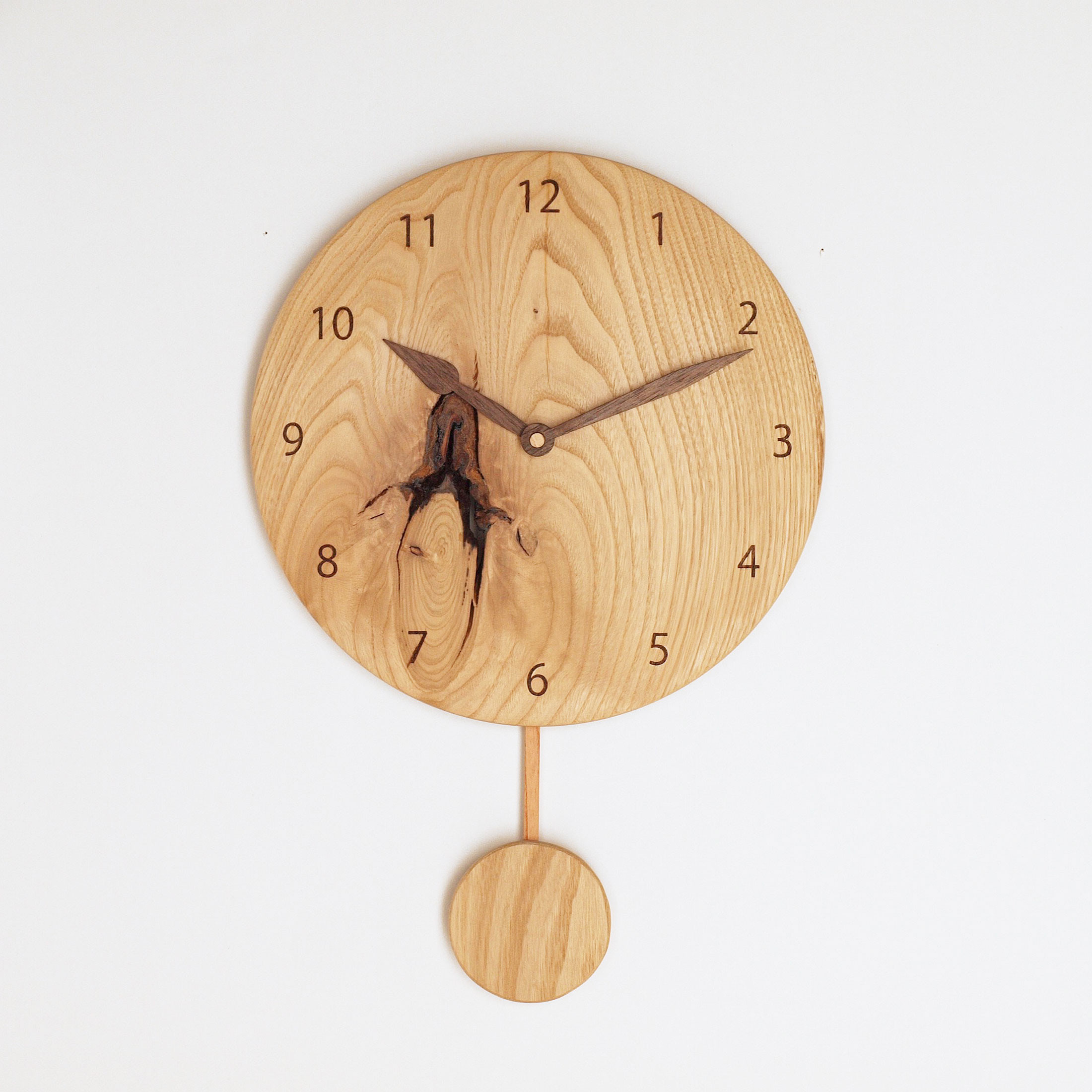 木製 振り子時計 丸型　栗材16