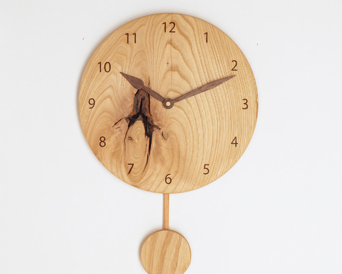 木製 振り子時計 丸型 栗材16 掛け時計・置き時計 木工 木の香 通販