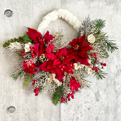 Poinsettia Xmas wreath IV 2枚目の画像